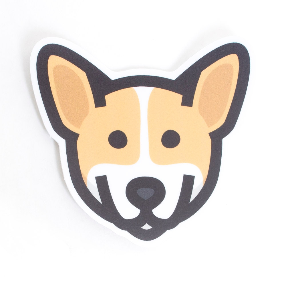 Stickers Northwest, Stickers, Art & School, 3", Corgi Head (Beige), 632556